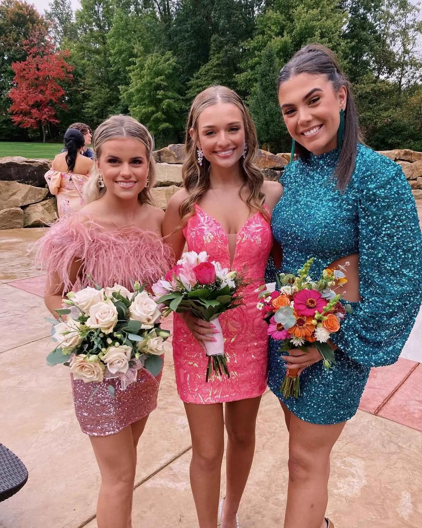 One Shoulder Feather Trim Sequin Homecoming Dress | Bodycon Mini Cocktail Dress