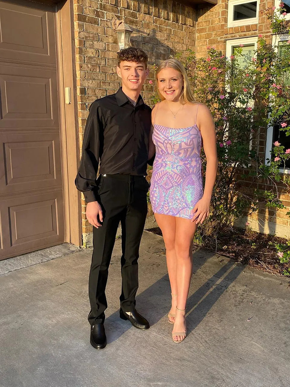 Sequin Homecoming Dress | Spaghetti Strap Backless Short Prom Gown