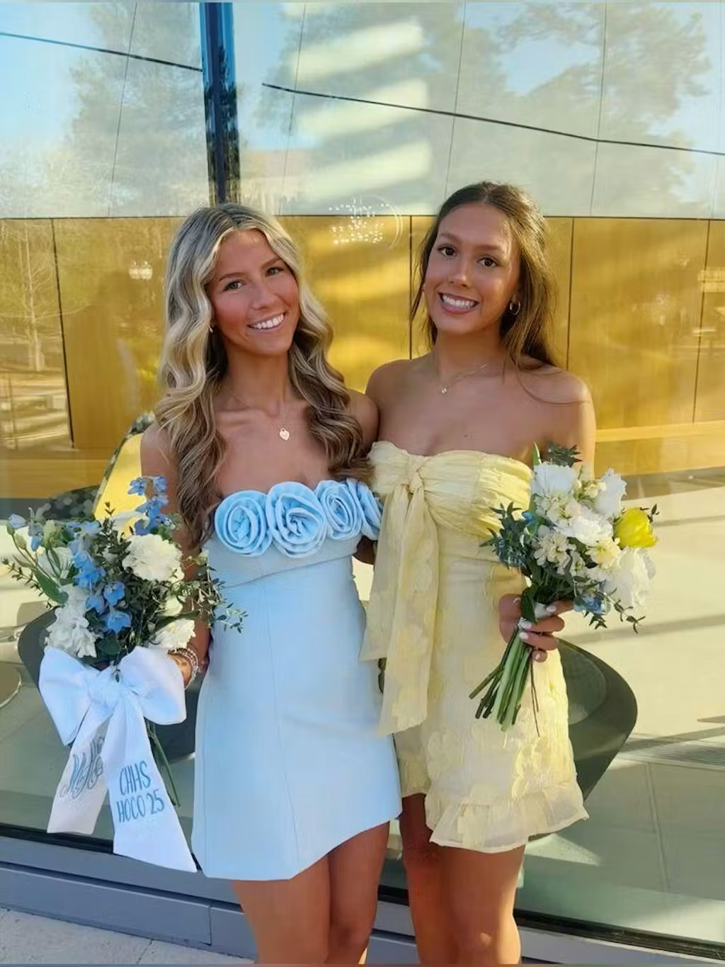 Strapless 3D Rosette Homecoming Dress | Light Blue Bodycon Mini Cocktail Gown