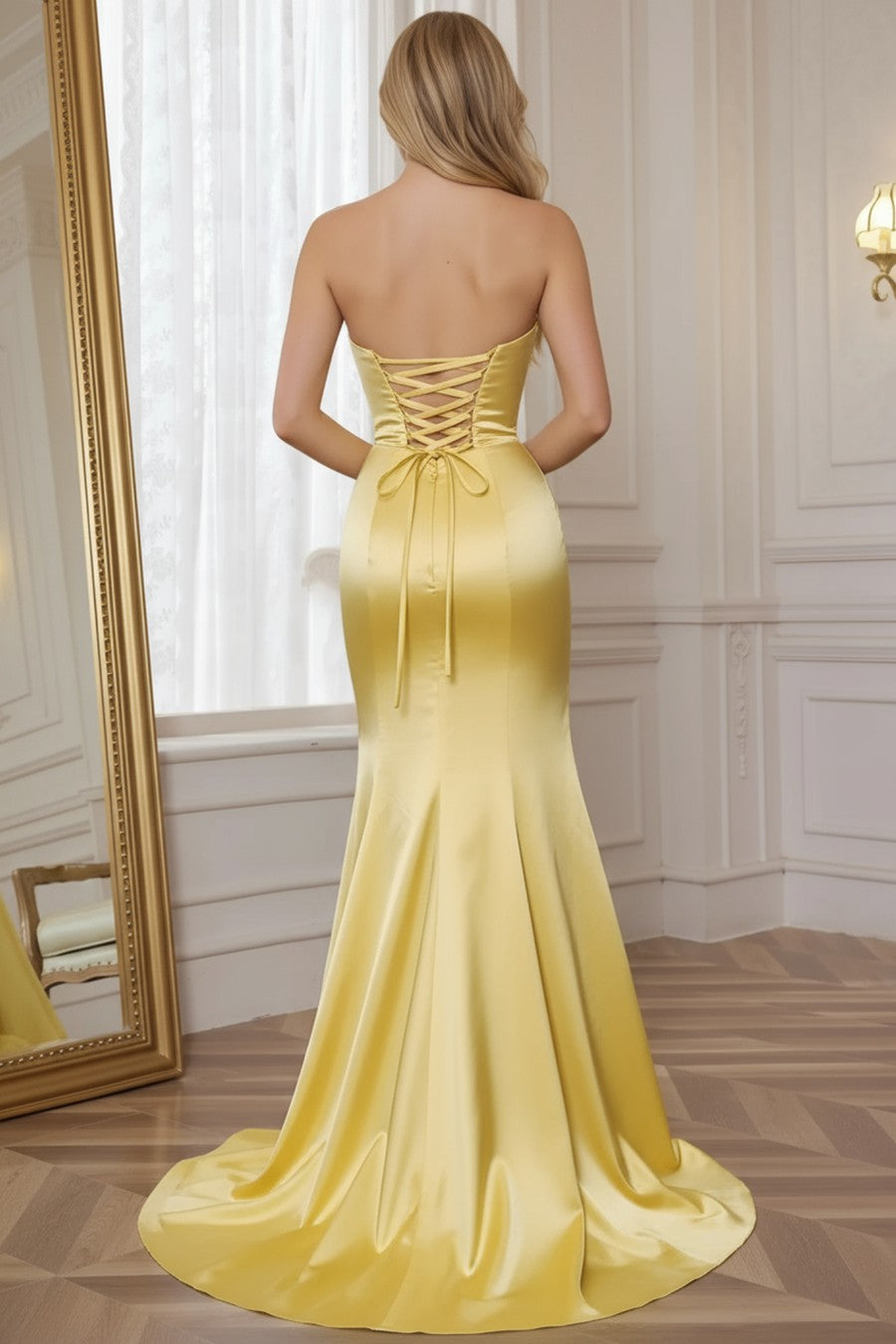 Mermaid Glitter Sweetheart Long Prom Dress