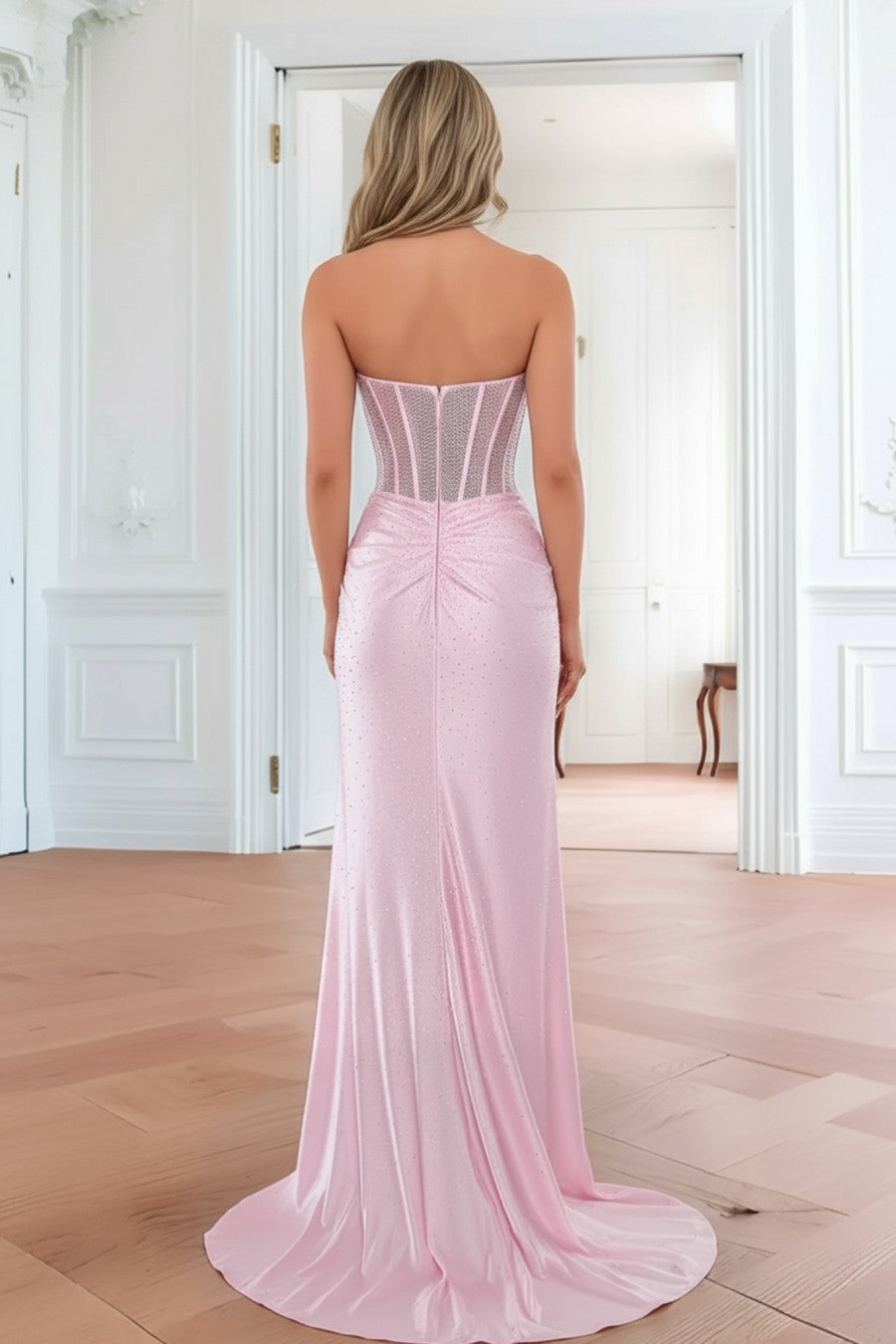 Mermaid Slit Long Prom Dress With Beading