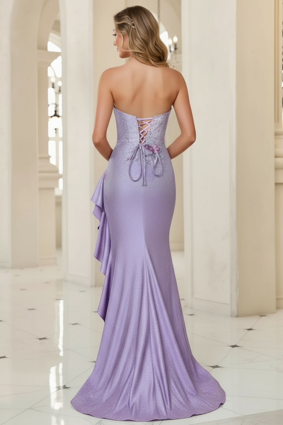 Strapless Mermaid Long Prom Dress With Beading
