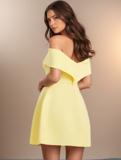 Off-the-Shoulder Homecoming Dress | Structured A-Line Flare Skirt Short Prom Gown