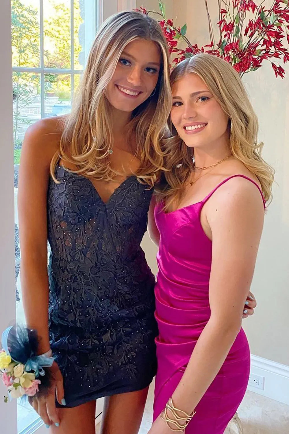 Strapless Lace Corset Homecoming Dress | Sweetheart Sheer Mesh Bodycon Short Prom Gown