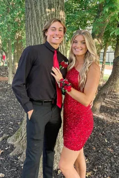 One-Shoulder Sequin Homecoming Dress | Bodycon Mini with Cutout Back