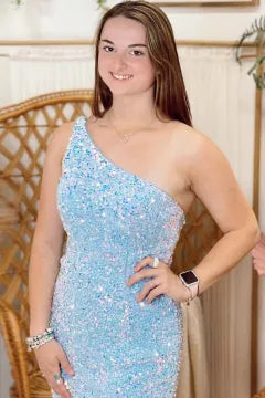 One-Shoulder Sequin Homecoming Dress | Bodycon Mini with Cutout Back