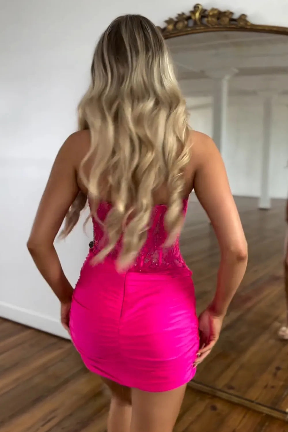 Strapless Lace Corset Homecoming Dress | Sequin-Embellished Sweetheart Short Prom Gown