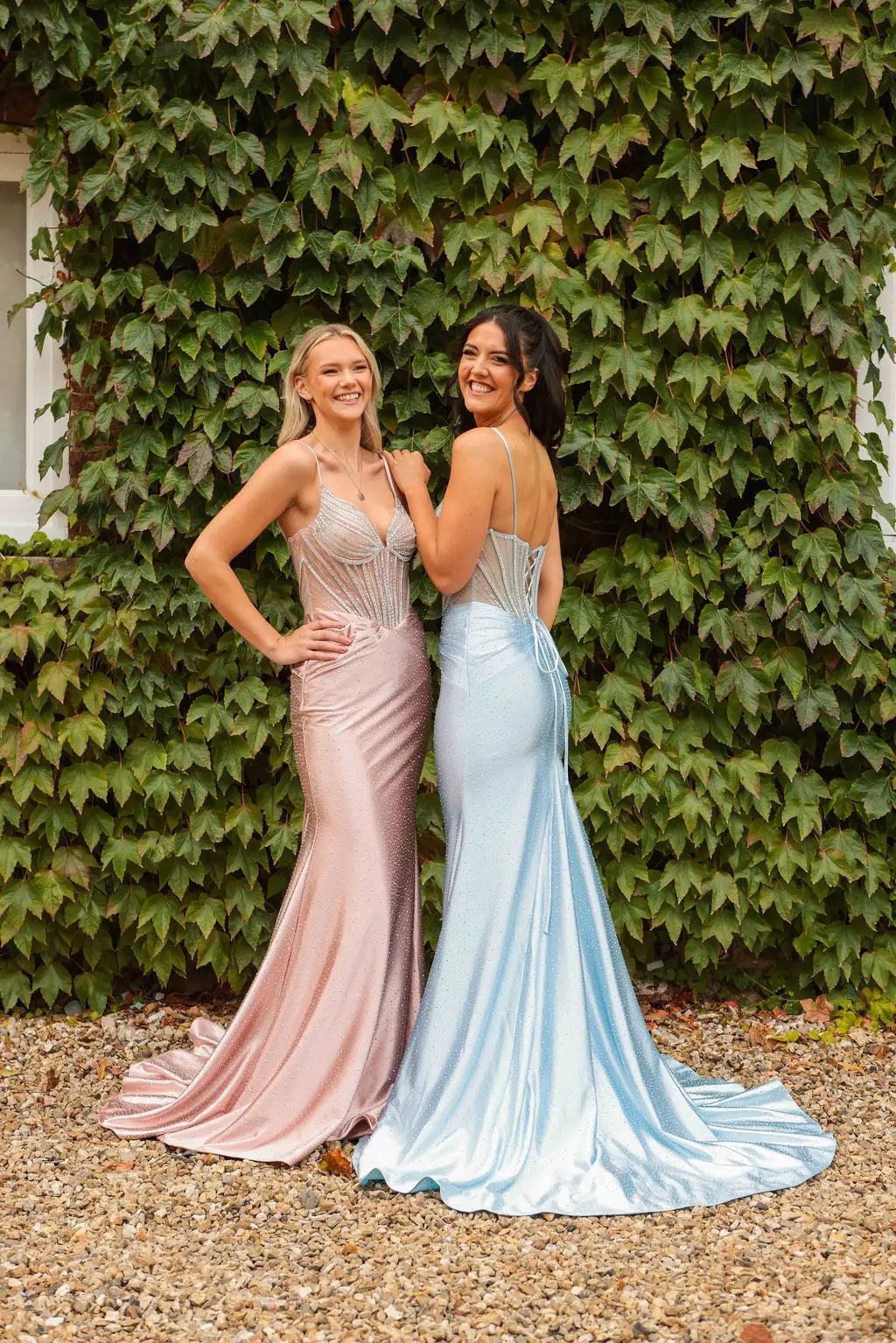 Sparkly Spaghetti Straps Mermaid Beaded Long Corset Prom Dress