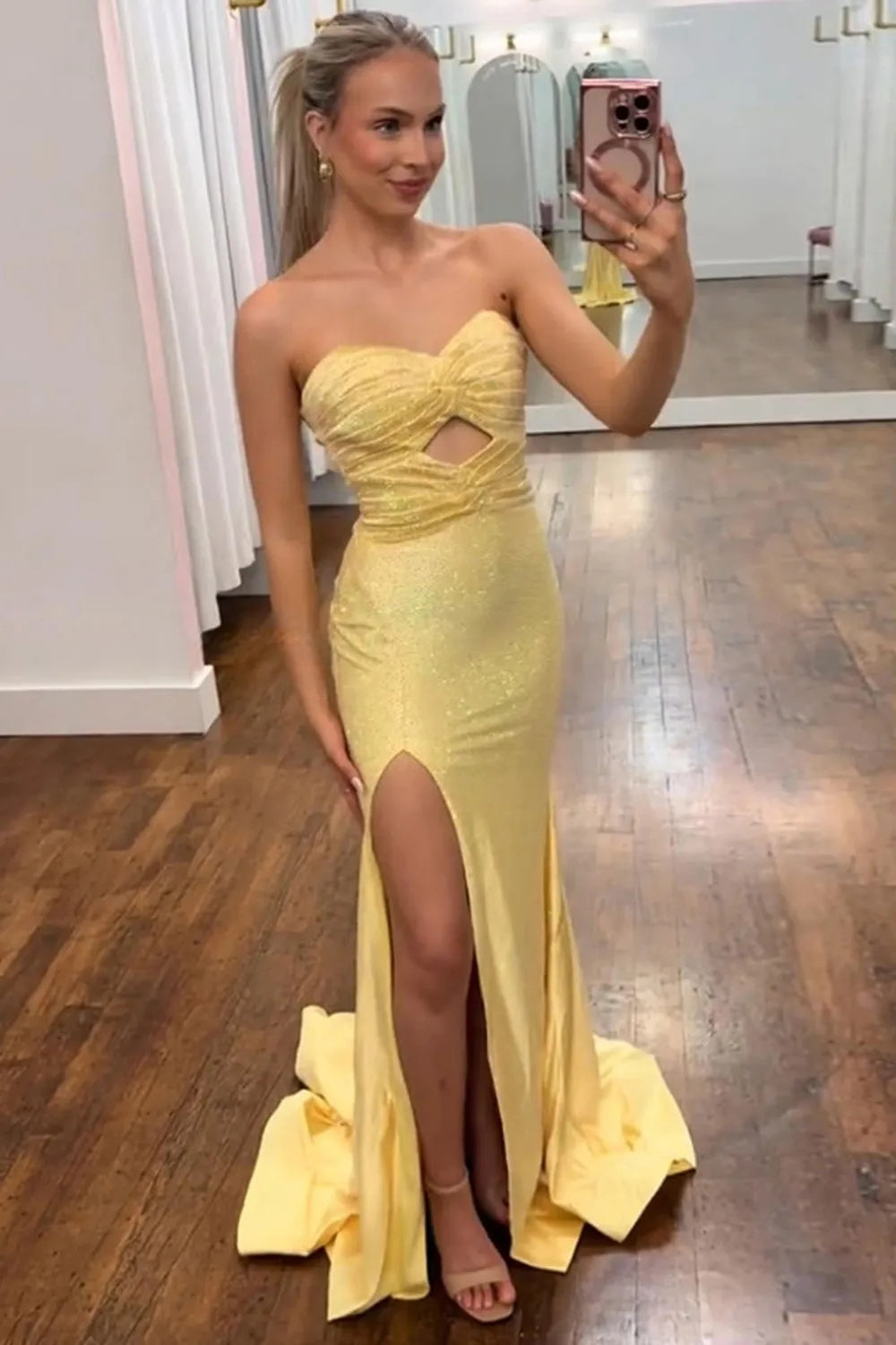 Dark Green Sweetheart Mermaid Satin Long Prom Dress with Slit