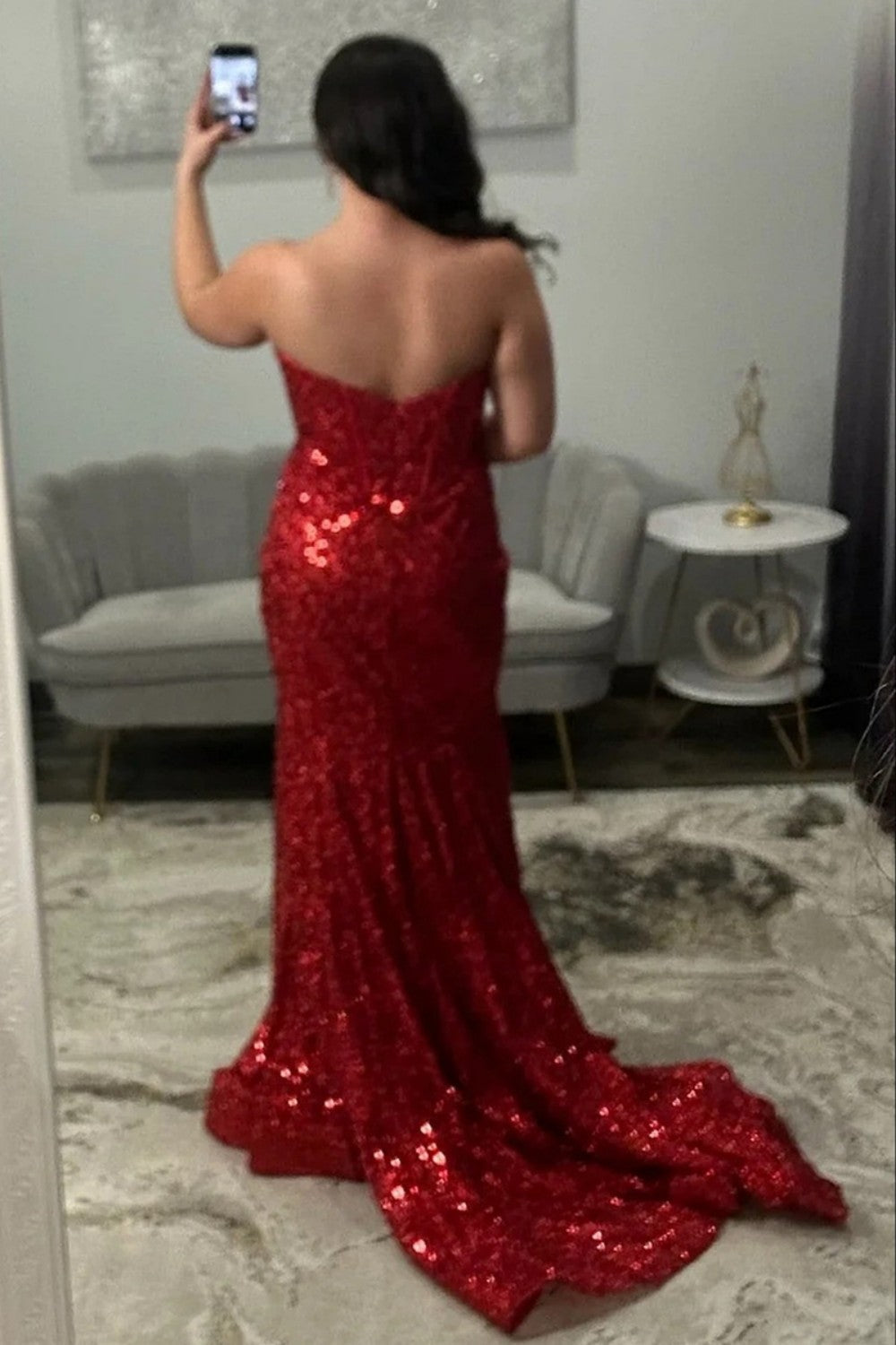 Sparkly Gold Spaghetti Straps Mermaid Sequin Long Corset Prom Dress