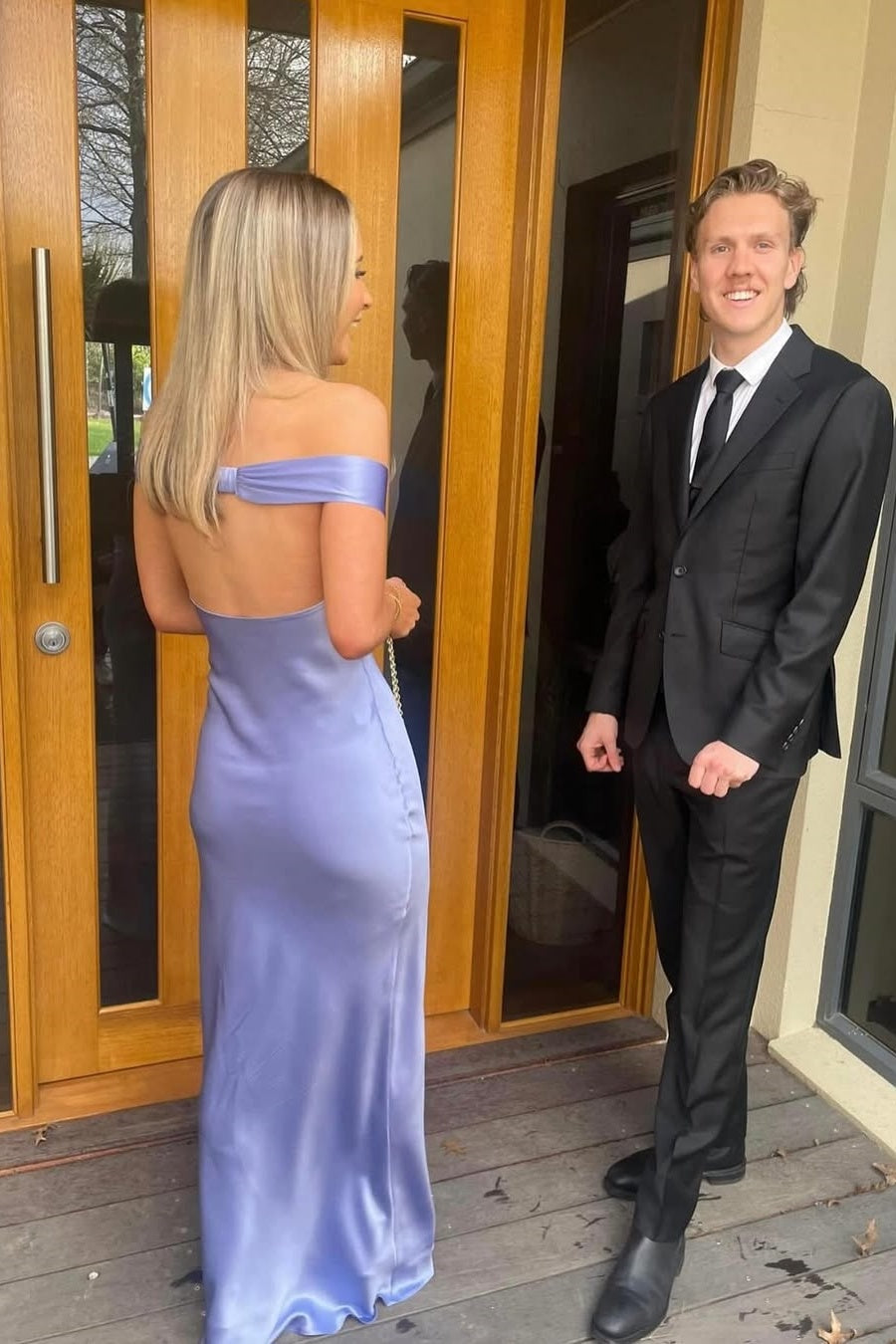 Yellow Off-the-Shoulder Satin Mermaid Long Prom Dress
