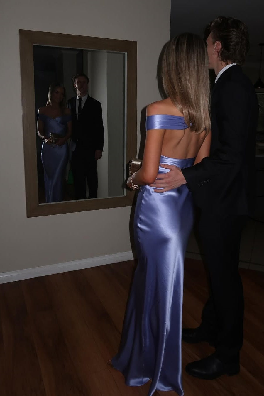 Yellow Off-the-Shoulder Satin Mermaid Long Prom Dress