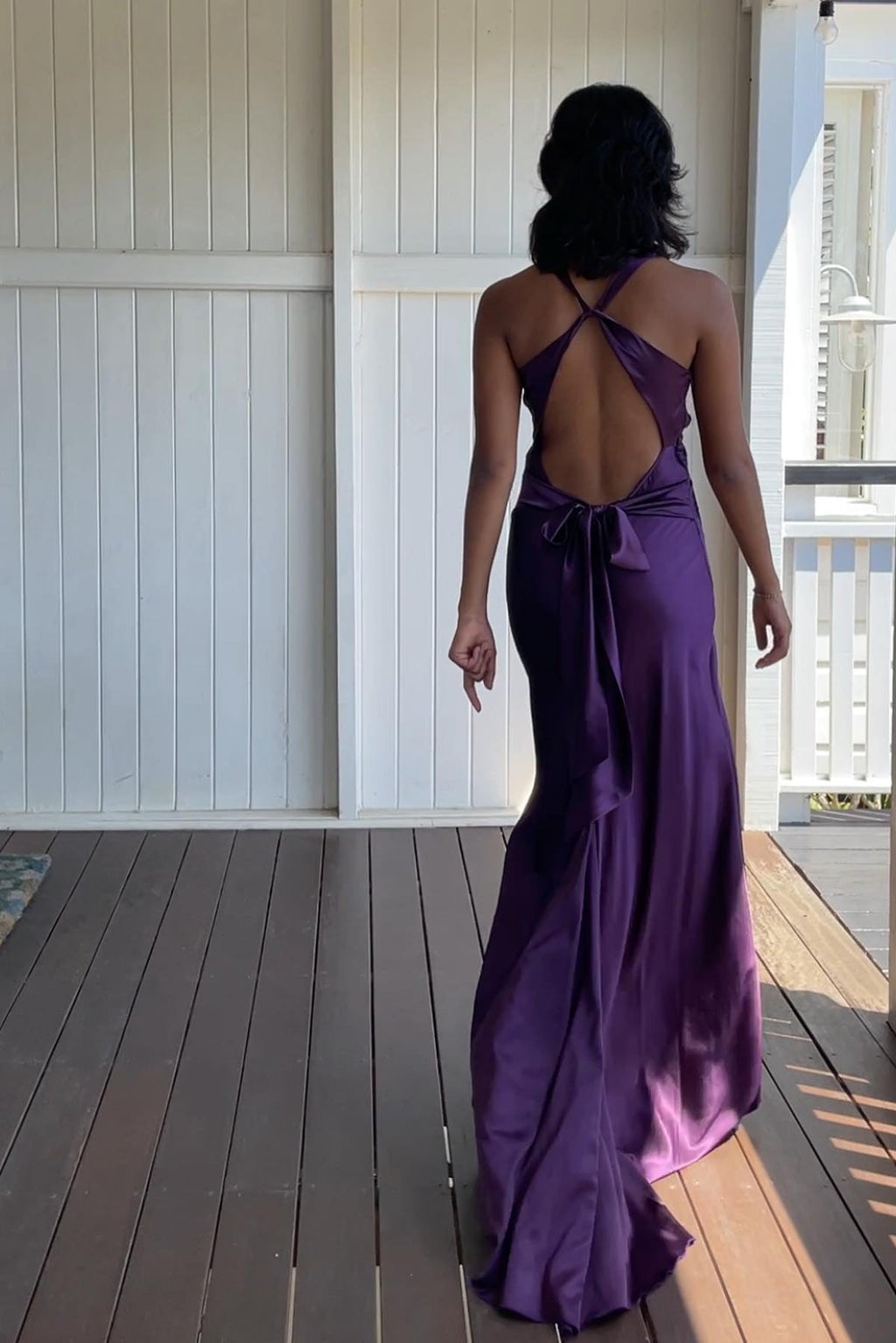 Simple Green V-Neck Satin Mermaid Long Prom Dress