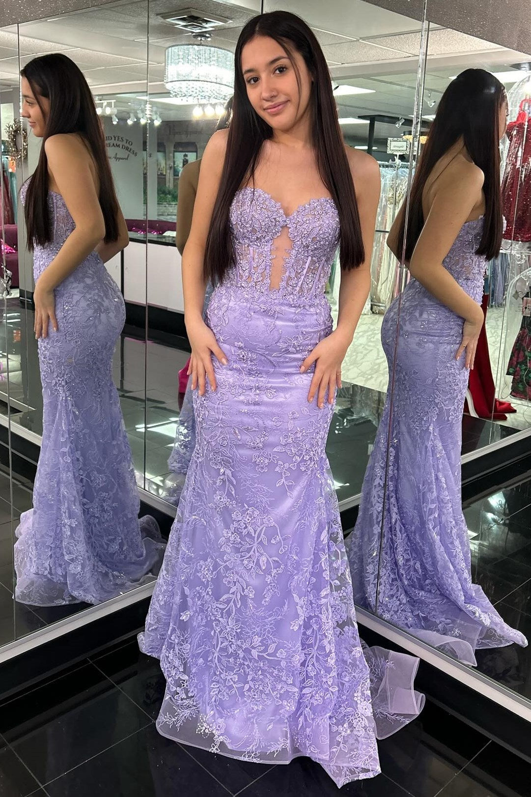 Black Sweetheart Mermaid Long Prom Dress with Appliques