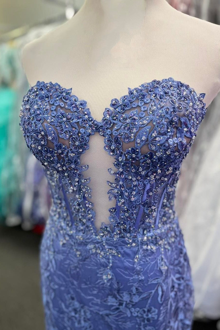 Black Sweetheart Mermaid Long Prom Dress with Appliques