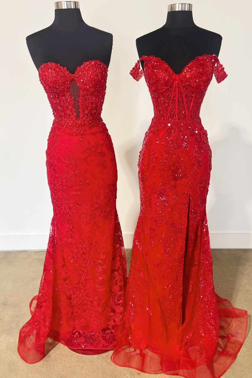 Black Sweetheart Mermaid Long Prom Dress with Appliques