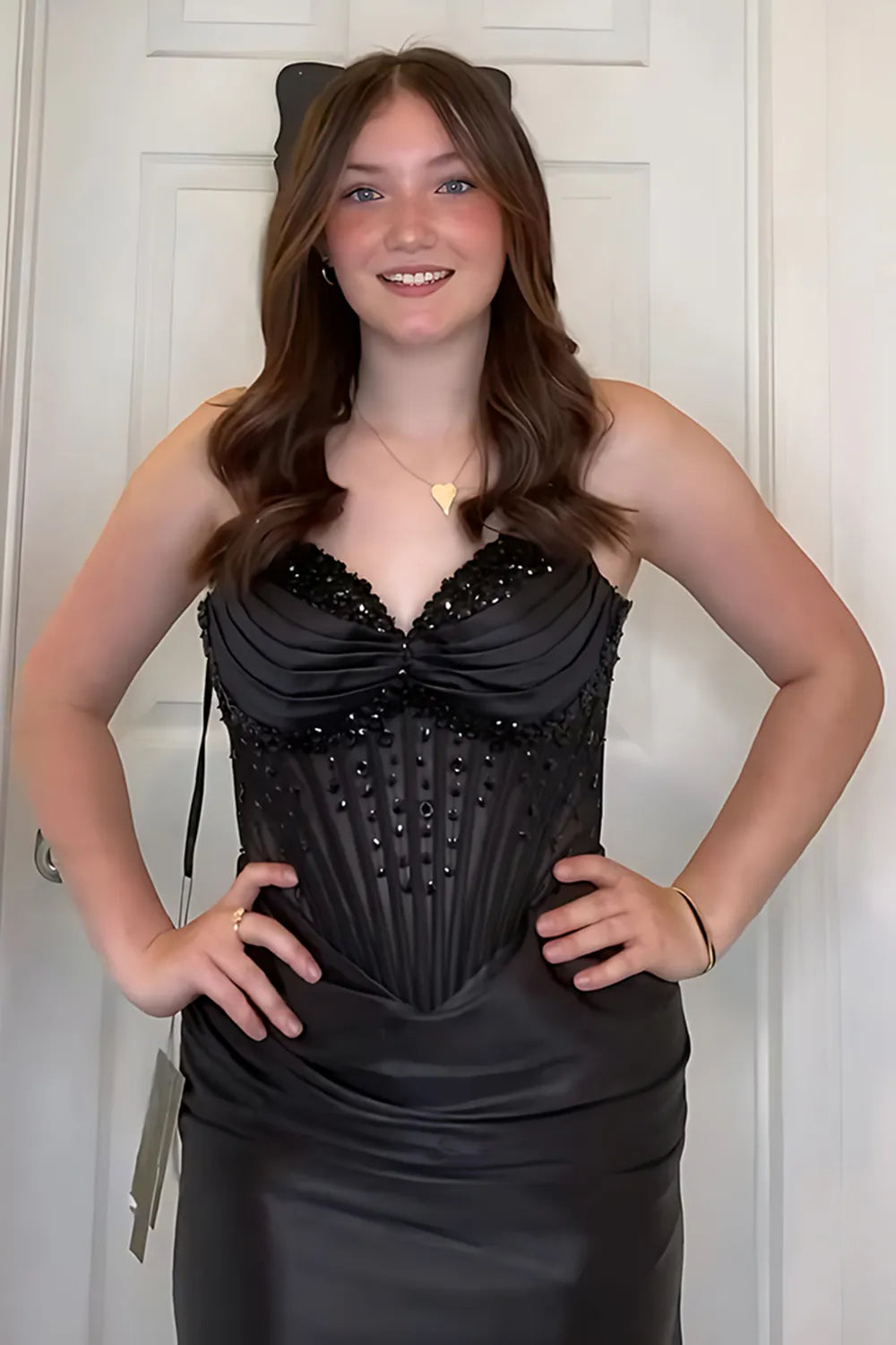 Sequin Corset Homecoming Dress | Spaghetti Strap Satin Bodycon Mini Party Gown