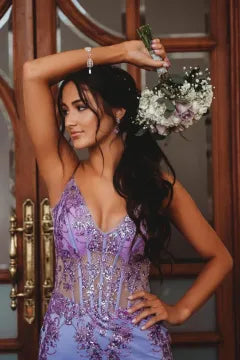 Spaghetti Strap Sequin Lace Homecoming Dress | Corset Bodycon Mini Party Gown