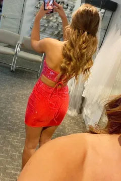 Strapless Rhinestone Homecoming Dress | Bodycon Mini with Lace-Up Back