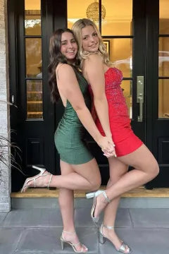 Strapless Rhinestone Homecoming Dress | Bodycon Mini with Lace-Up Back
